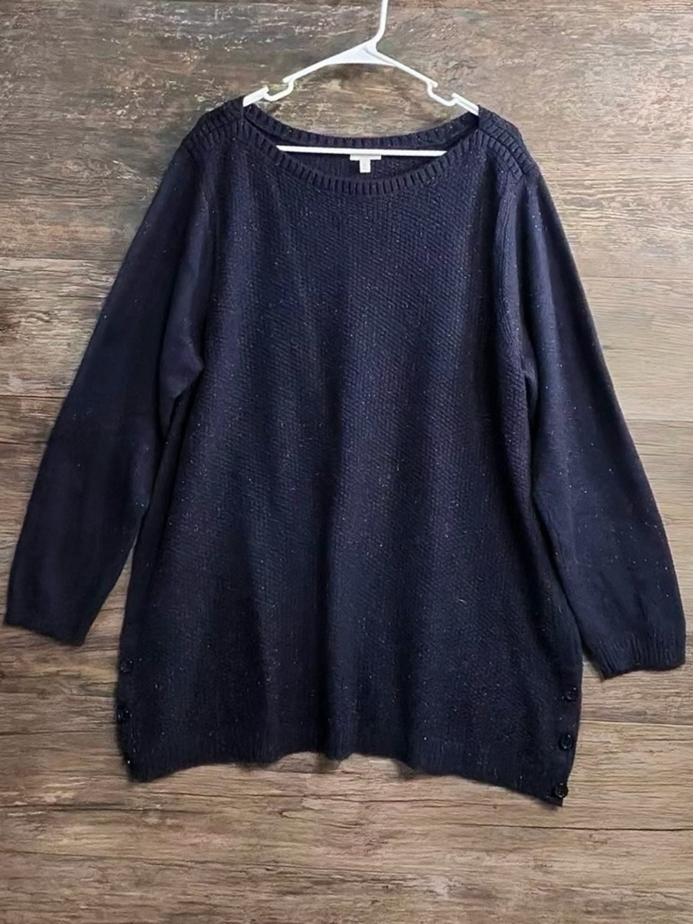 Talbots Navy Oversized Knit Scoop Neck Sweater